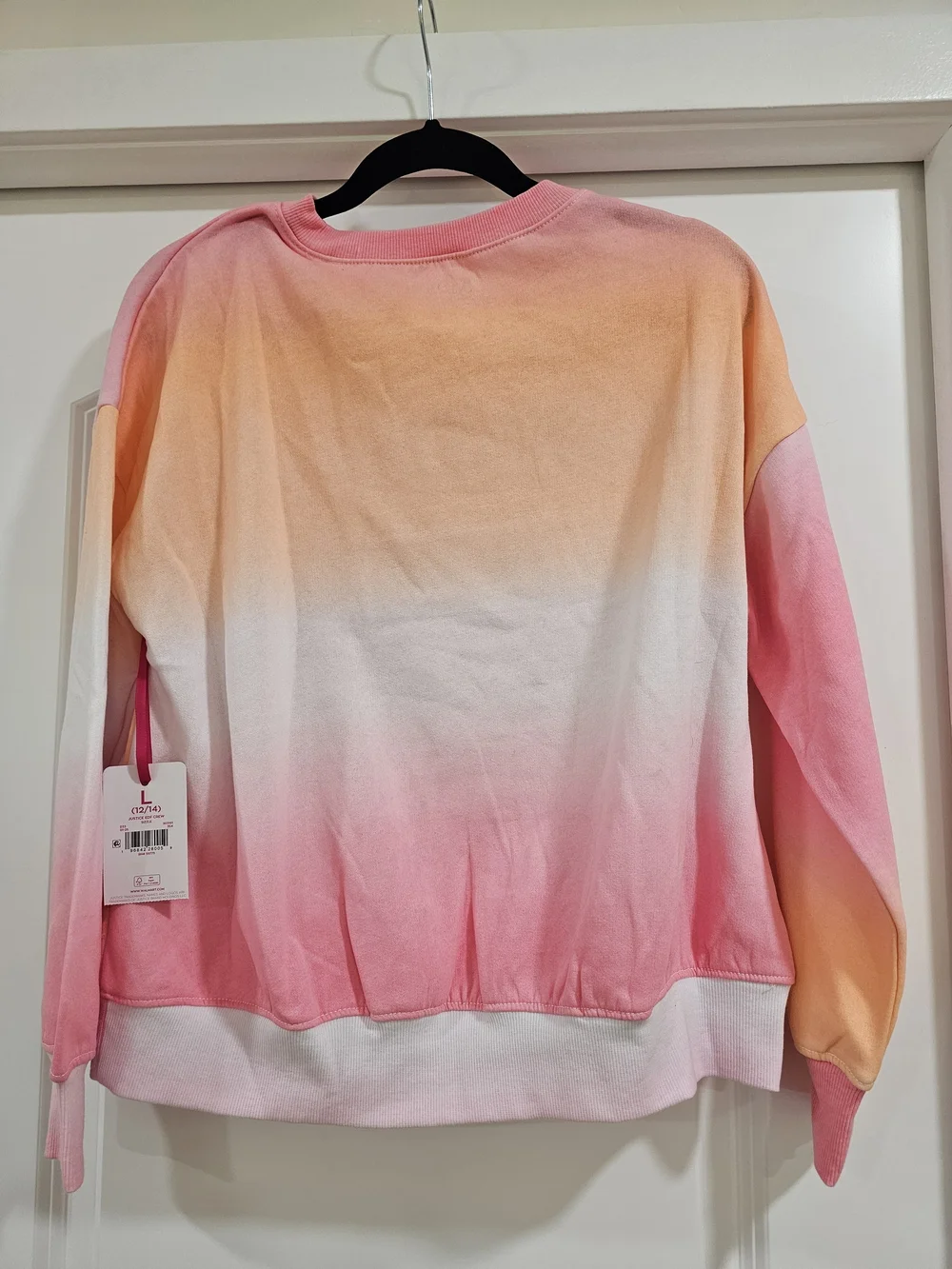 Justice Girls Ombre Fleece Crewneck Pullover Sweatshirt Kindness 12/14 L